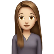 Short white girl with long straight brown hair sticker