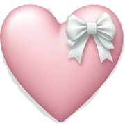 Pastel pink heart with white bow sticker