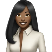 Naomi Campbell long black hair smiling sticker