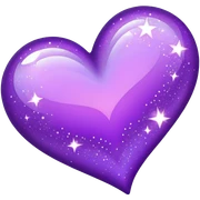 purple sparkling heart  sticker