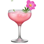 Cocktail with pink flowers sticker
