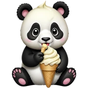 Panda eating ice cream sticker