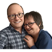 happy boys with glasses sticker