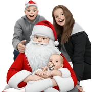 smiling girl with santa hat sticker