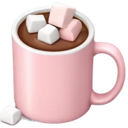 Light Pink mug of hot chocolate with marshmallows  sticker