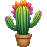 Rainbow cactus sticker