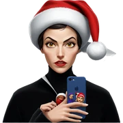girl in santa hat sticker