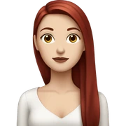 white girl, dark red hair straight, elegant sticker