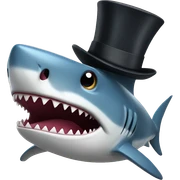 Shark with a top hat sticker