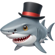Shark with a top hat sticker