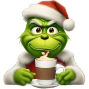 Grinch with hot coco  sticker