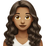 girl with long wavy dark brown hair with highlights  sticker
