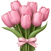 Pastel pink tulip bouquet with bow sticker