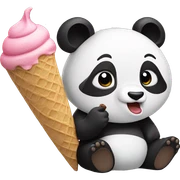 Panda eating ice cream sticker
