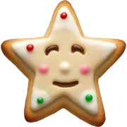 Single Christmas Cookie star shaped sugar glazed  sticker