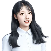 smiling girl in white shirt sticker