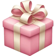pink and cream christmas present sticker