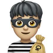 smiling boy in striped mask sticker