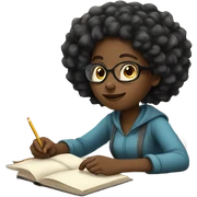 Black girl studying sticker