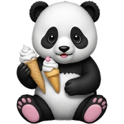 Panda eating ice cream sticker