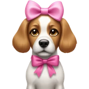 Dog with a pink bow sticker
