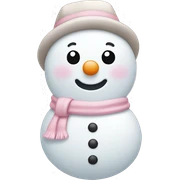 Cute white and light pink snowman sticker