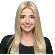 blonde girl smiling in black shirt sticker