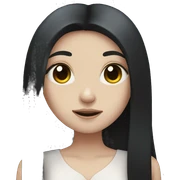 Pale girl with long black hair holding black heart in her hands  sticker