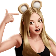 blonde girl with animal ears sticker