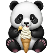 Panda eating ice cream sticker