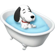 Snoopy in bathtub sticker