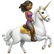 Woman riding a unicorn sticker