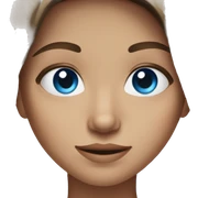 girl with brown hair and blue eyes sticker
