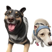 playful dog showing tongue sticker