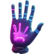 Neon hand sticker