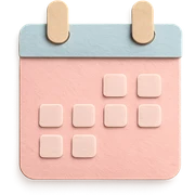 soft pastel cozy calendar box with subtle shadow for bullet journal sticker