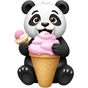 Panda eating ice cream sticker