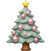 Pastel pink decorated Christmas tree sticker