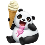 Panda eating ice cream sticker