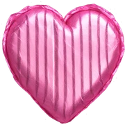heart shaped candy wrapped in pink crinkle foil sticker