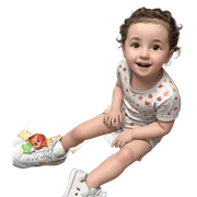loli girl sitting with star sticker