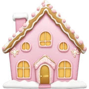 light pink and gold and white gingerbread house sticker