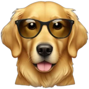 golden retriever wears sunglass sticker