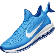 Tiburón con dos zapatos azul nike sticker