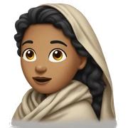 Medium tanned woman with black wavy hair wrapped in blanket sticker
