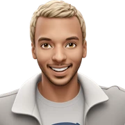 smiling boy with facial hair sticker