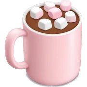 Light Pink mug of hot chocolate with marshmallows  sticker
