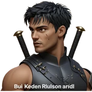 warrior with sword and scars sticker