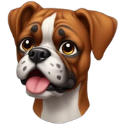 Boxer dog clown face sticker