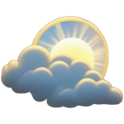 sun light coming from behind clouds in the top right corner sticker